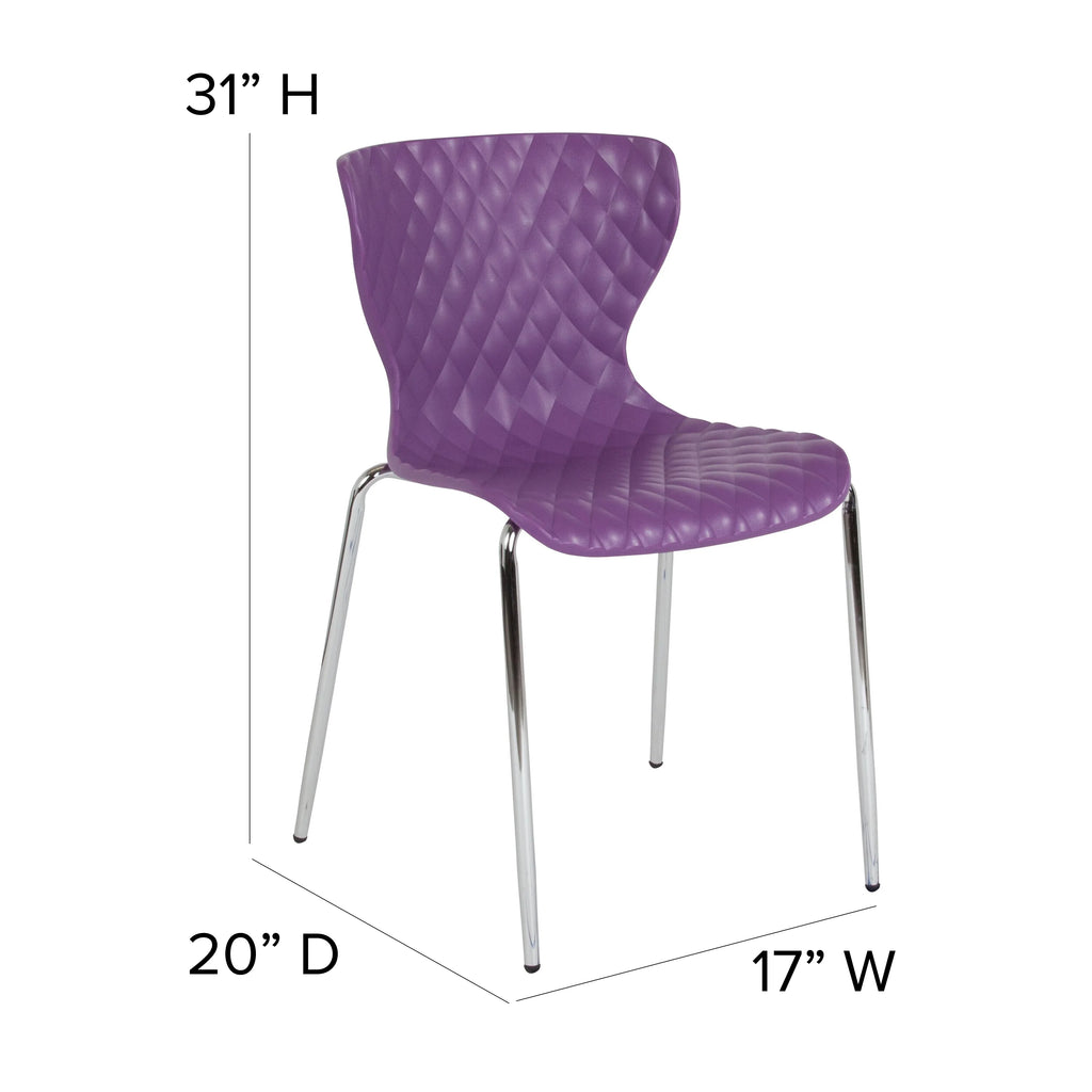 BizChair 4 Pack Contemporary Design Orange Plastic Stack Chair