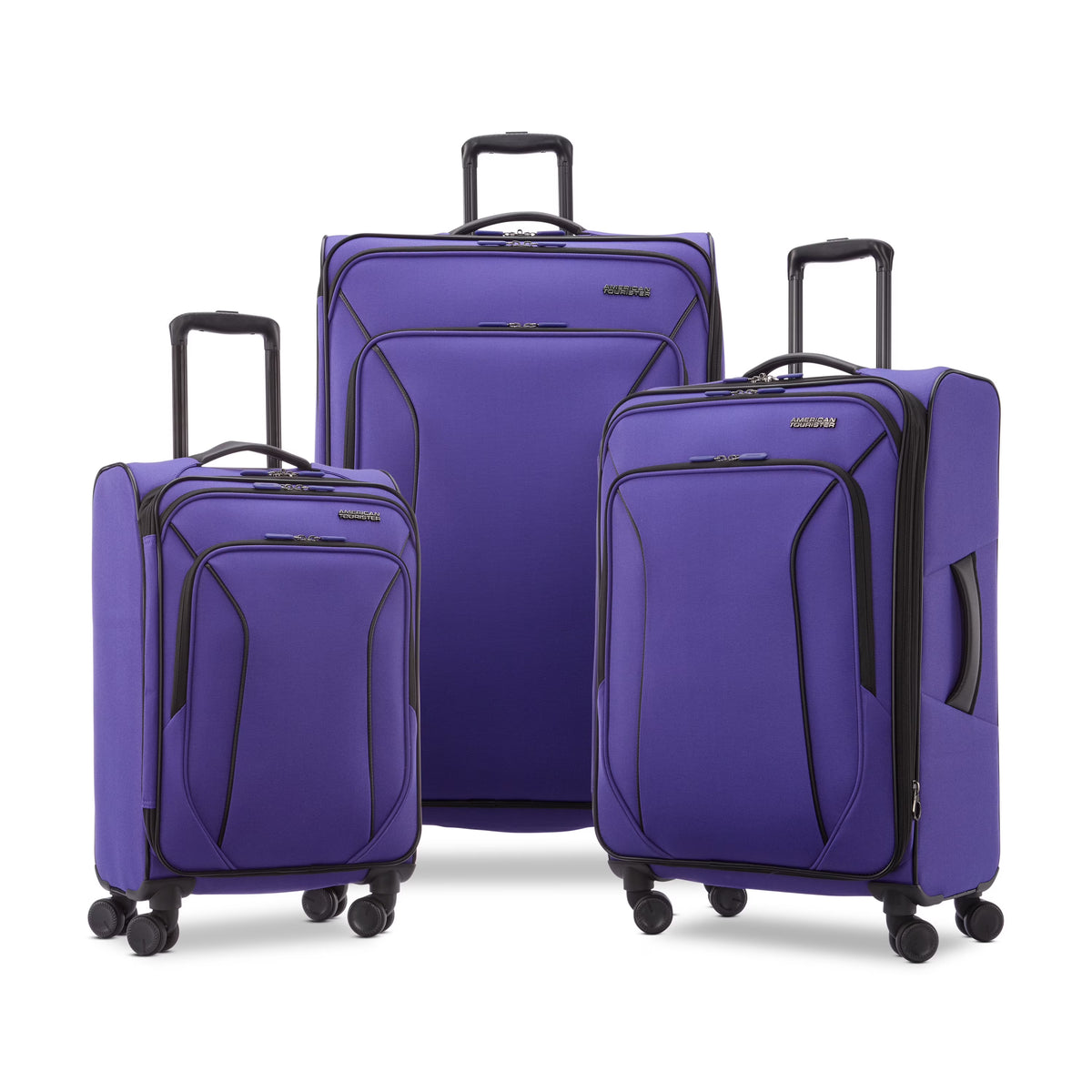 American Tourister X-Lite 3-Piece Luggage Set with Spinner Wheels - Light Grey