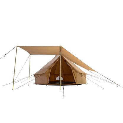 White Duck Outdoors Regatta Awning - Desert Red - 10' for Bell Tent - Complete Canopy with Poles for All Season Camping and Glamping