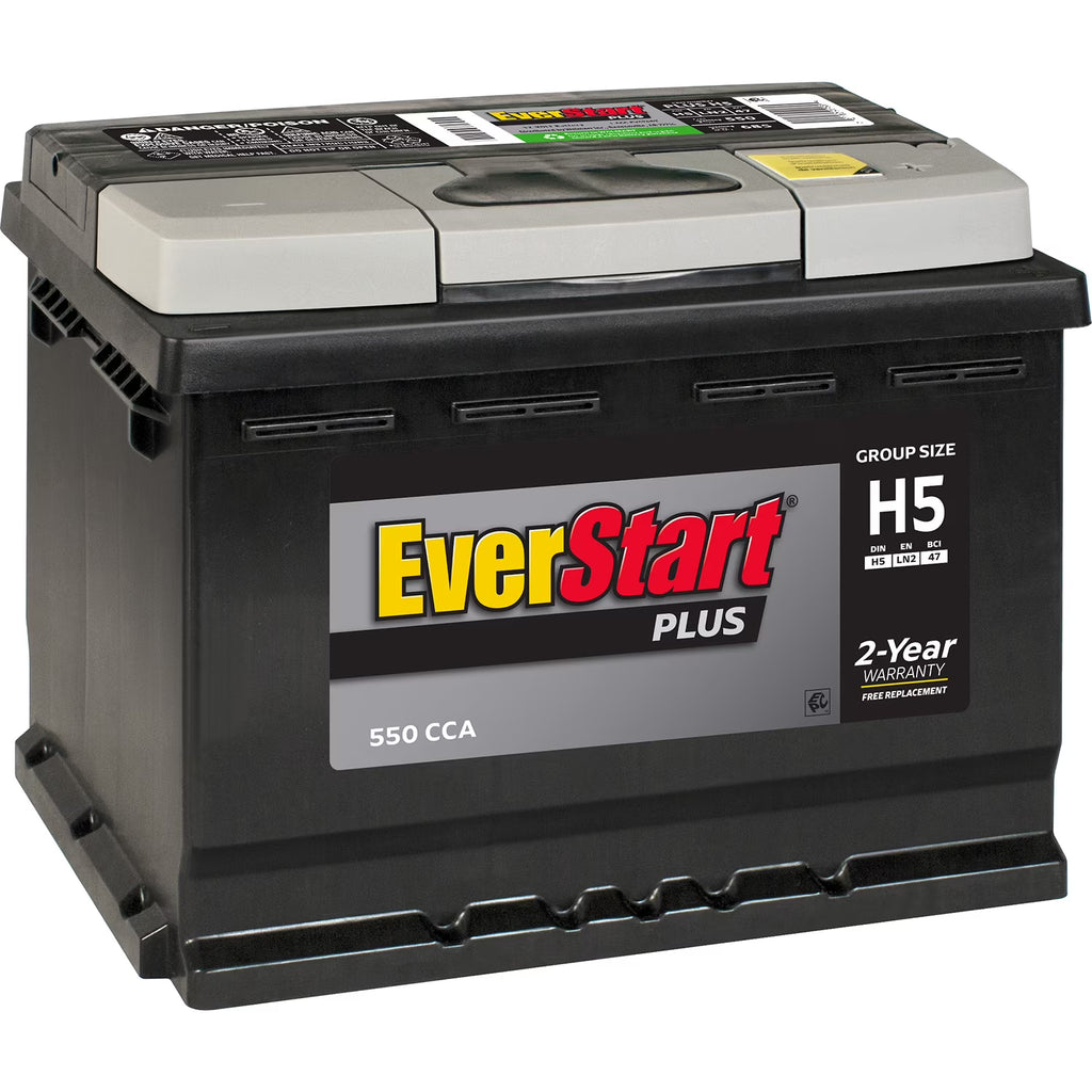 EverStart Plus Lead Acid Automotive Battery, Group Size H5 / LN2 / 47 12 Volt, 550 CCA 80RC