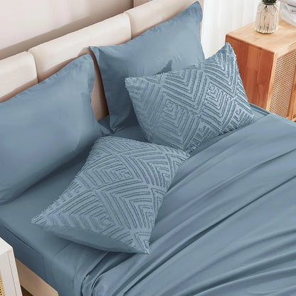 Queen Comforter Set 7 Piece Dark Emerald Green - Bed in a Bag Queen Boho Lightweight Fluffy Tufted Bedding Sets with Comforter, Sheets, Pillowcases & Shams