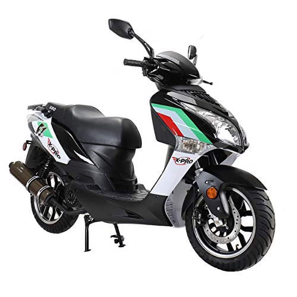 X-Pro Brand New 150cc Gas Moped Motorcycle, 13" Aluminum Wheels, Electric/Kick Start Large Headlights!