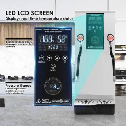 Commercial Milk Frother, 110V 1400W Automatic Foam Machine with LED Display for Coffee Shops (Black)