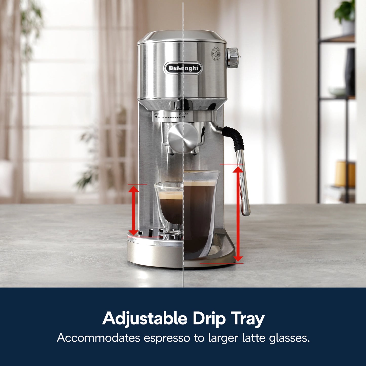 De’Longhi Dedica Duo Espresso Machine, Compact Size with Built in Frother for Latte Art, Brew Espresso, Cold Brew, Lattes & More, Stainless Steel