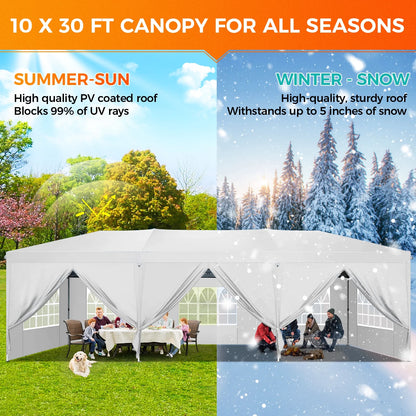 SANOPY 10'x10' EZ Pop Up Canopy Tent Outdoor Party Instant Shelter Portable Folding Beach Canopy with 4 Sandbag & Carrying Bag, Black