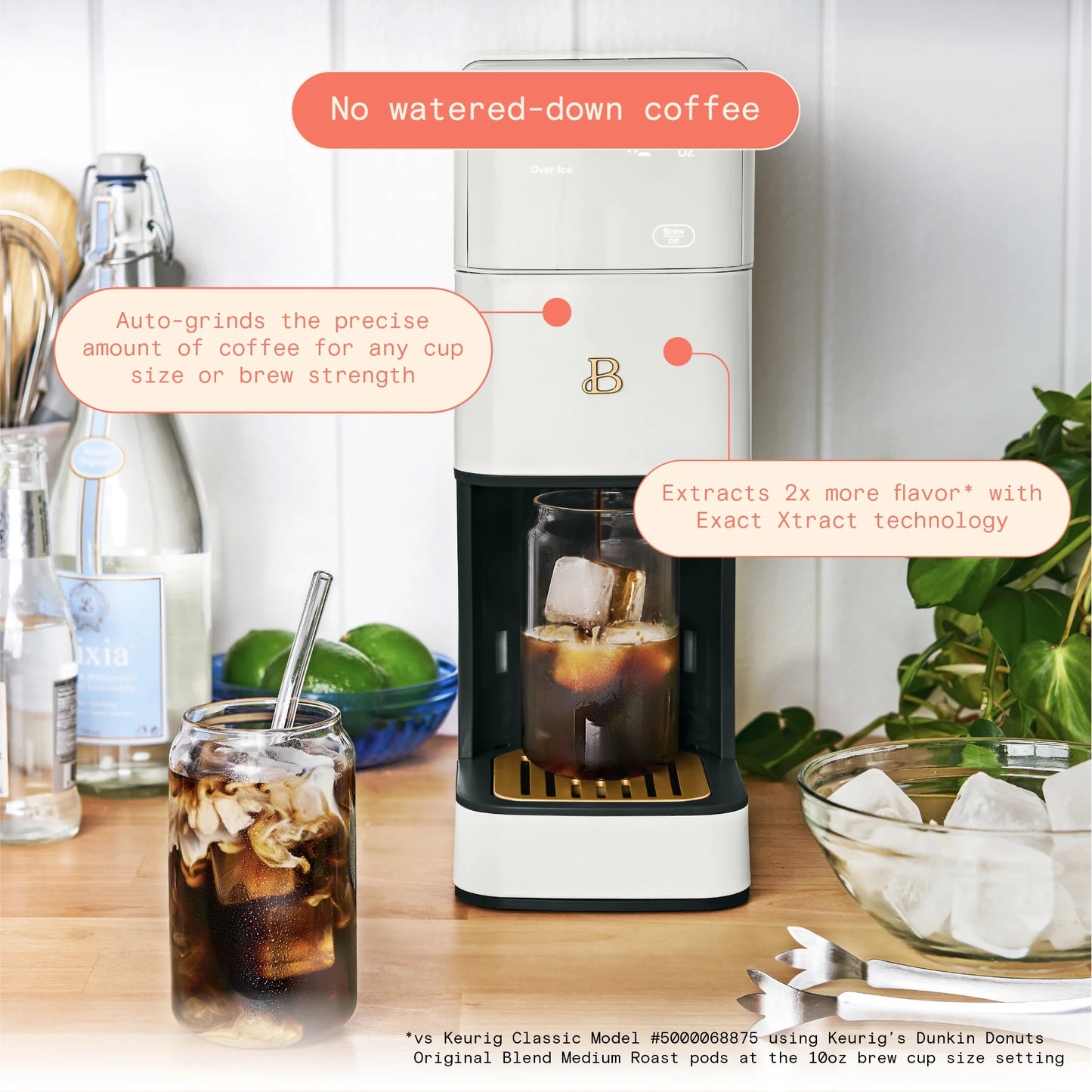 Beautiful Perfect Grind�?Programmable Single Serve Coffee Maker, White Icing by Drew Barrymore
