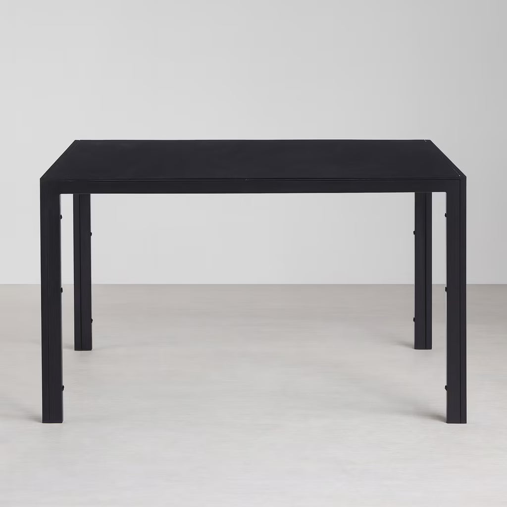 Anchorhome 51" Rectangular Glass Dining Table, Modern Kitchen Table with Metal Steel Frame, Compact Space-Saving Dining Room Furniture (Table Only)