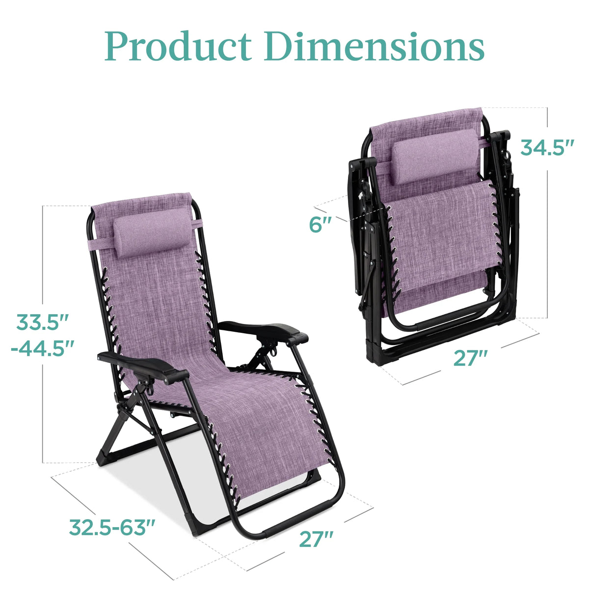 Best Choice Products Oversized Zero Gravity Chair, Folding Recliner w/ Removable Cushion, Side Tray - Fossil Gray