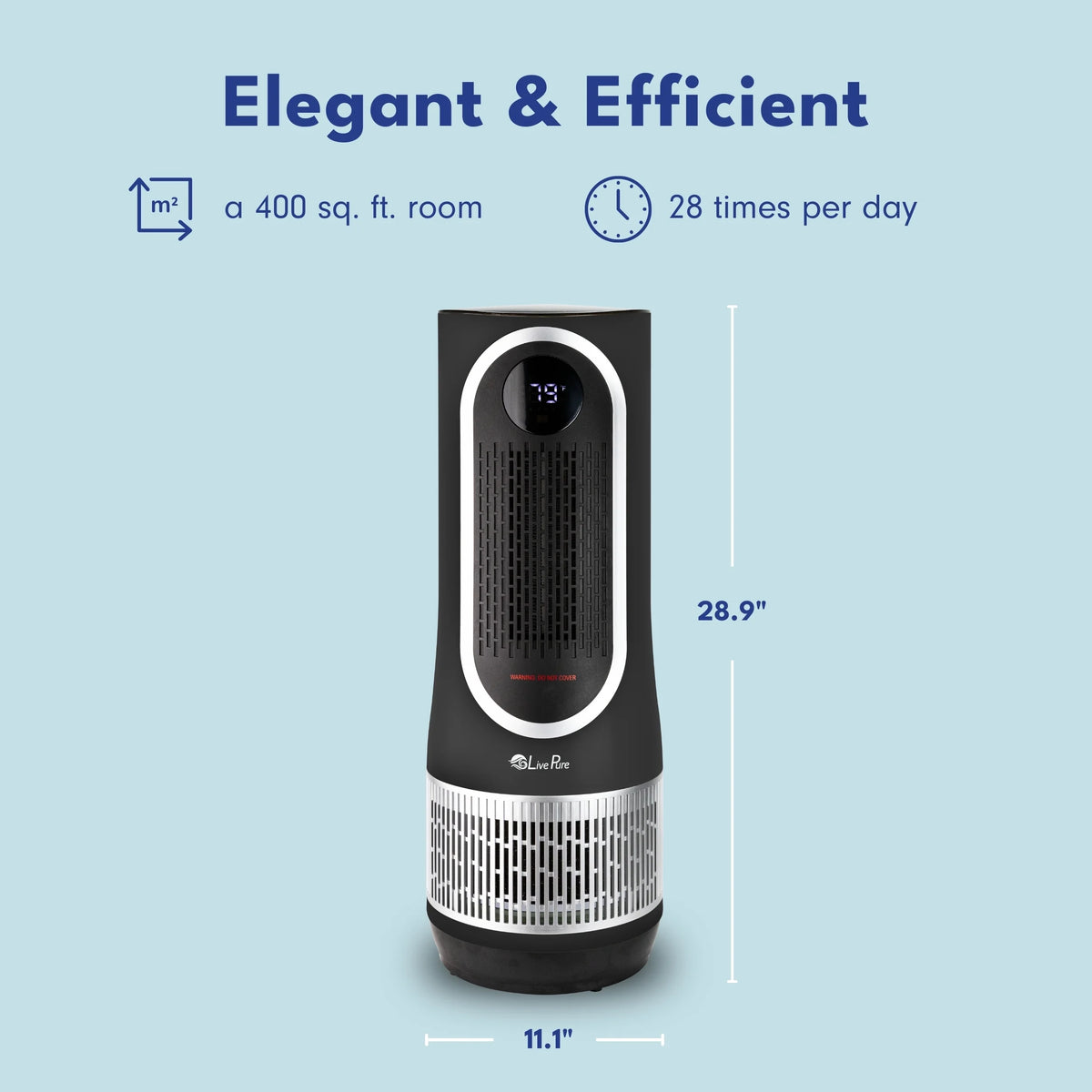 LivePure 3 in 1 Clean Heat Air Purifier/Fan & Heater. Denim Blue