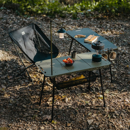 Naturehike, Portable Camping Table, Outdoor Detachable Tactical Camping Table, Lightweight Aluminium Camping Table with Light Pole, Adjustable Height