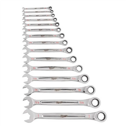 Milwaukee 48-22-9416 15pc Ratcheting Combination Wrench Set - SAE