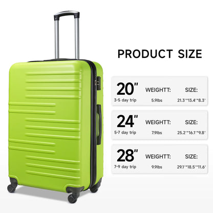 3 Piece Luggage Sets Hard Shell Suitcase Set with Spinner Wheels for Travel Trips Business 20" 24" 28", Rose Gold