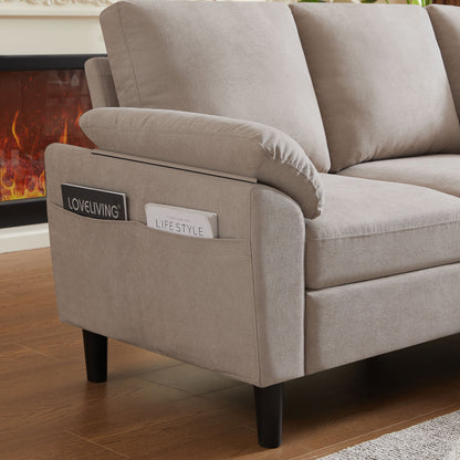 Pingliang Home Sectional Sofa Couch with Storage Ottoman,Modern 3 Seat L Shaped Sofa Couch for Living Room Apartment Studio Office