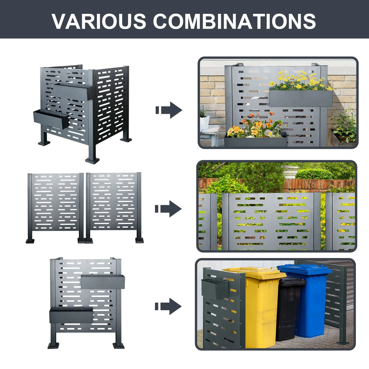 Metal AC Unit Privacy Fence Cover Panel - Outdoor Air Conditioner Hide Fence for Concealing HVAC Units