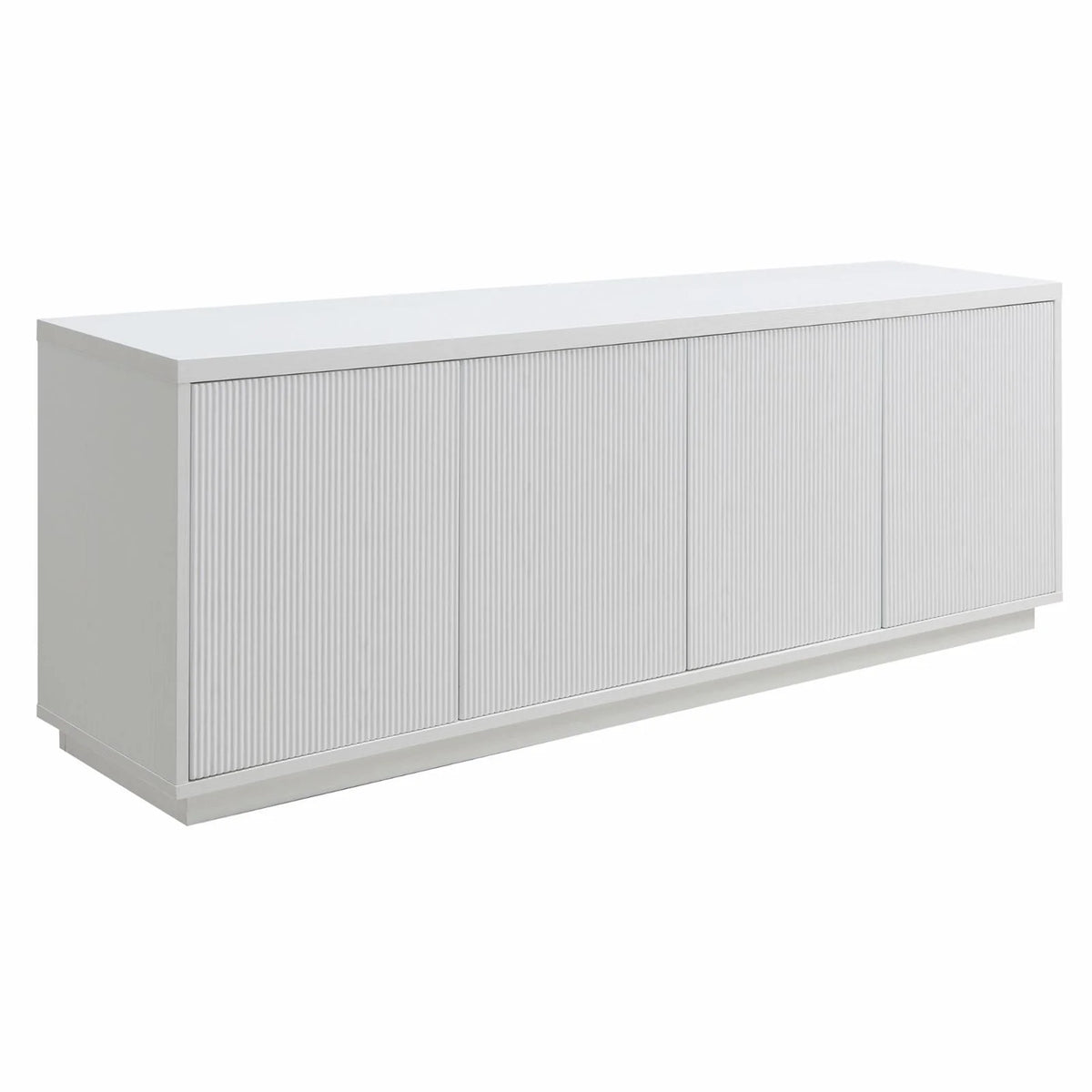 Evelyn&Zoe Hanson Rectangular TV Stand for TV's up to 75", Black Grain
