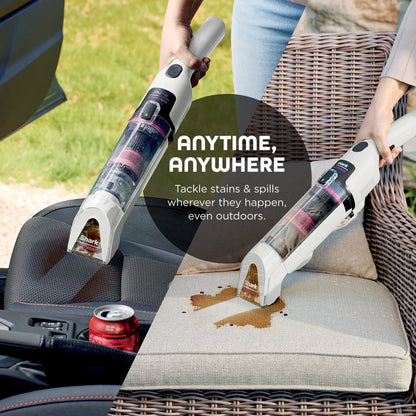 Shark StainForce Cordless Portable Spot, Stain, & Odor Remover System for Carpets, Area Rugs, Upholstery, Stairs, Cars, with Storage Caddy, and Full-Size Cleaning Solution, White, HX100