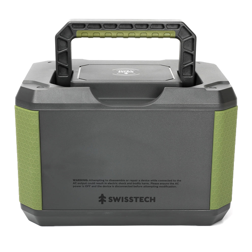 Swiss Tech 500W portable power station 519Wh solar compatible battery for outdoor & emergency use