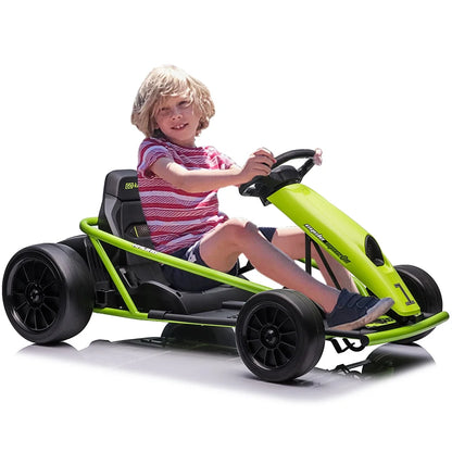 Kojooin Go Kart for Kids,24V Battery 300WX2 Motors Pedal On Foot Go Cart,8MPH High Speed Drifting Car with Slow Start Function,Rose red