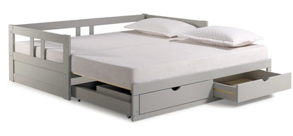 Melody Twin to King Extendable Day Bed with Storage White