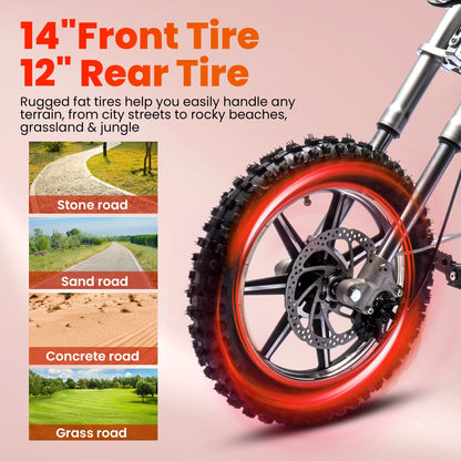 36V Power Ride on Motorcycle for Teen, Kids Electric Motorcycle with Front Wheel suspension, LED Light, Top Speed 13.6 Mph, Electric Dirt Bike for Boys Girls, Oranger