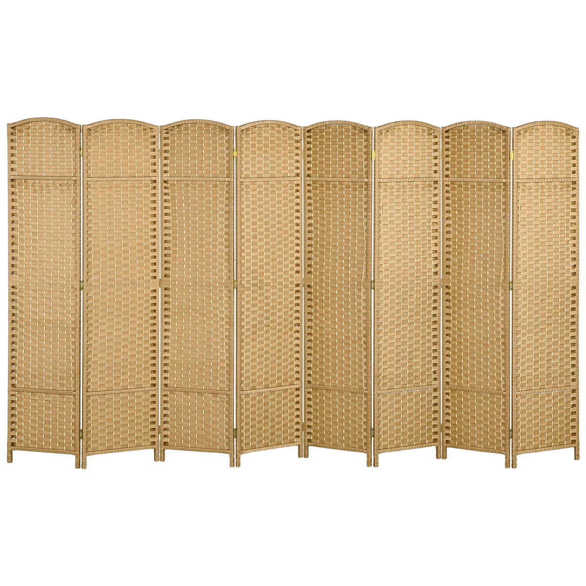HOMCOM 4 Panel Room Divider Freestanding Folding Privacy Screen Nature Wood