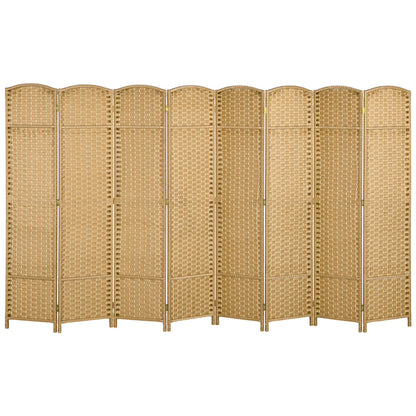 HOMCOM 4 Panel Room Divider Freestanding Folding Privacy Screen Nature Wood