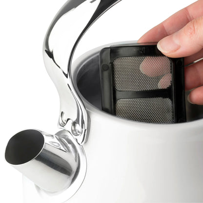 Haden Heritage 1500 1.7 Electric Kettle, Matte Black Finish with Copper Accents