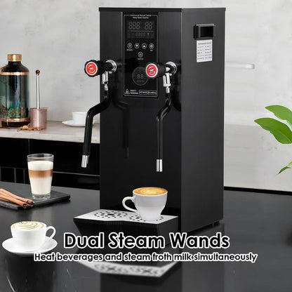 Commercial Milk Frother, 110V 1400W Automatic Foam Machine with LED Display for Coffee Shops (Black)