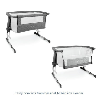 Baby Delight Beside Me Dreamer Bassinet &amp; Bedside Sleeper. Charcoal Tweed. Ages 0-5 Months (Unisex)