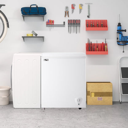 5.0 Cubic Chest Freezer - Compact Deep Freezer with Top Open Door and Removable Storage Basket, 7 Gears Temperature Control, Energy Saving, for Office Dorm or Apartment