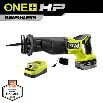 ONE+ HP 18V Brushless Cordless Reciprocating Saw Kit with 4.0 Ah HIGH PERFORMANCE Battery and Charger