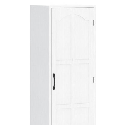 Uforic Ironing Board with Storage Cabinet, Ironing Board Cabinet, Foldable Ironing Board with Support Leg, White