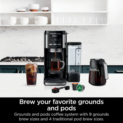 Ninja Drip Coffee Maker With K Cup Combo, DualBrew Pro Specialty Coffee System, Coffee Machine Compatible with K-Cup Pods, 12 Cup Single Serve Coffee Makers with Paper Filter, CFP301 Frother? F