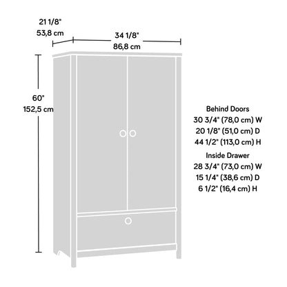 Sauder Dover Edge Armoire, Glacier Oak Finish