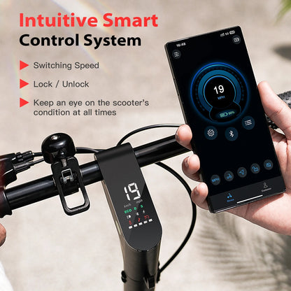 iScooter Electric Scooter Adult, 350W Motor, 21 Miles Long Range, 19 mph & 8.5" Pneumatic tire Folding Commuter Electric Scooter for Adults & Teens, Superior Performance Smart App & Dual Braking