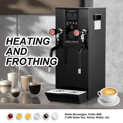 Commercial Milk Frother, 110V 1400W Automatic Foam Machine with LED Display for Coffee Shops (Black)