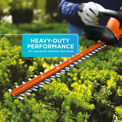 BLACK+DECKER 20V Cordless Hedge Trimmer, 22-Inch, 1.5Ah, Battery and Charger Included