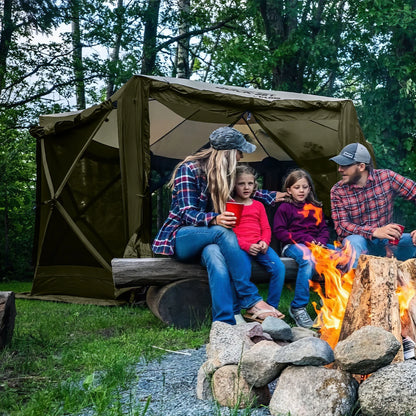 CLAM Quick-Set Pavilion 12.5 x 12.5' Portable Outdoor Canopy Shelter, Green