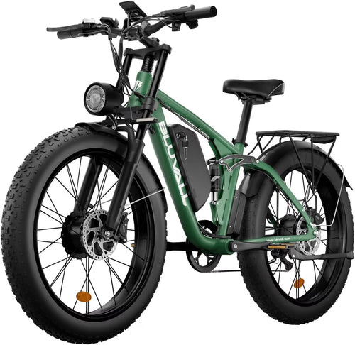 Fat Tire E-bike 2000W Ebike for Adults, 52V 22.4AH Battery Dual Motor 26" Full Suspension Electric Bicycles 35MPH AWD Mountain E Bike Hydraulic Brakes