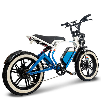Phantomgogo Electric Bike for Adults Electric Bicycle with Fat Tire Ebike with Full suspension Montiain bike Max Load 330LB, 7 Speed, Removable Battery Moped E-Bike
