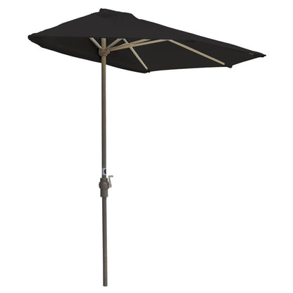 OFF-THE-WALL BRELLA Sunbrella Half Umbrella, 9'-Width, Teak Canopy