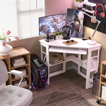 Brown Triangle Corner Desk, Office/Computer/Writing Desk for Student Apartments