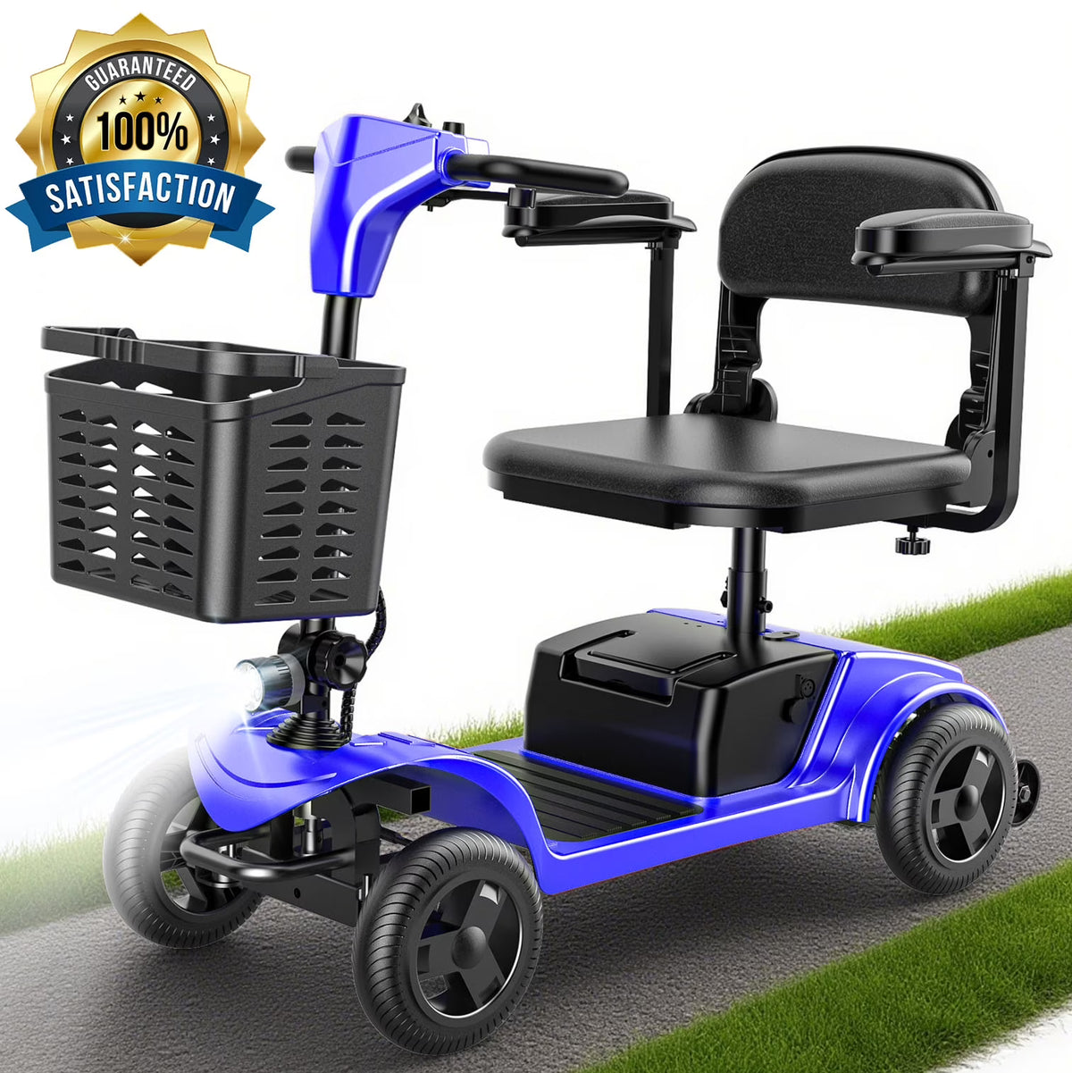 iScooter 4 Wheel Mobility Scooter for Seniors, Wider Seats & Foldale Electric Wheelchair Device for Travel, Upgraded for Superior Performance, Red