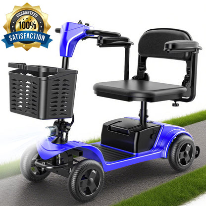 iScooter 4 Wheel Mobility Scooter for Seniors, Wider Seats & Foldale Electric Wheelchair Device for Travel, Upgraded for Superior Performance, Red