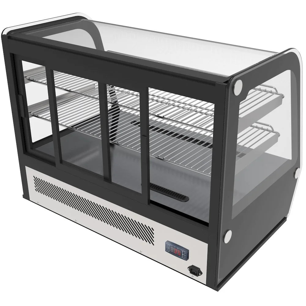 KoolMore - CDC-5C-BK 35" NSF Commercial Countertop Refrigerator Display Case Merchandiser with LED Lighting - 5.6 cu. ft, Black and Stainless Steel (858154008317)
