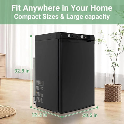 Smad Refrigerator with Freezer 3 Way Fridge Gas/12V/110V 3.5 Cu.ft Outdoor Caravan Off Grid Apartment