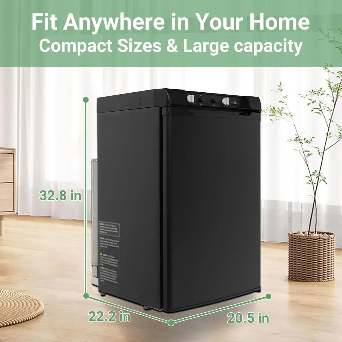Smad 3 Way Fridge Gas/12V/110V 3.5 Cu.ft Propane Camping Refrigerator Fridge
