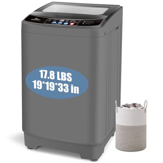 Veeboto 17.8lb Full Automatic Washing Machine, Compact Washing Machine with Drain Pump, Power Motor 20-Mins Quick Wash, LED Display, Washer and Dryer Combo Low Noise for Apartment Dorm Household