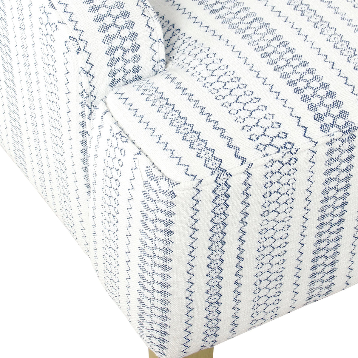 HomePop Classic Swoop Accent Chair - Blue and White Damask