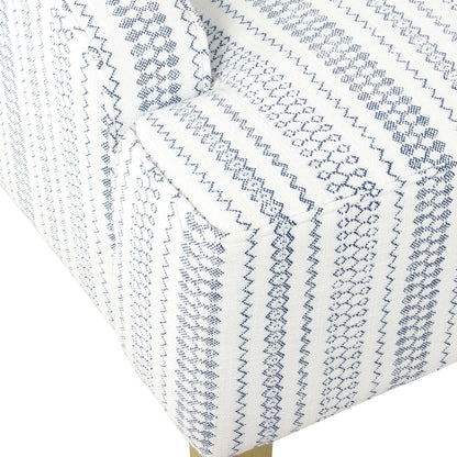 HomePop Classic Swoop Accent Chair - Blue and White Damask